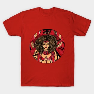 Red and Cream Kemet Warrior T-Shirt